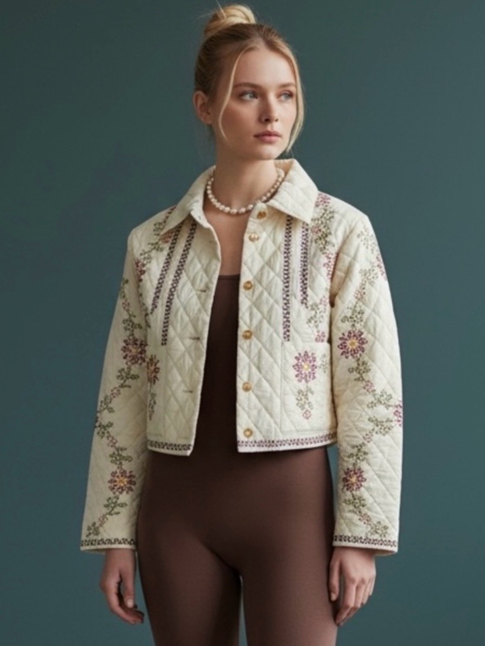 Christian Lacroix Quilted Embroidered Jacket